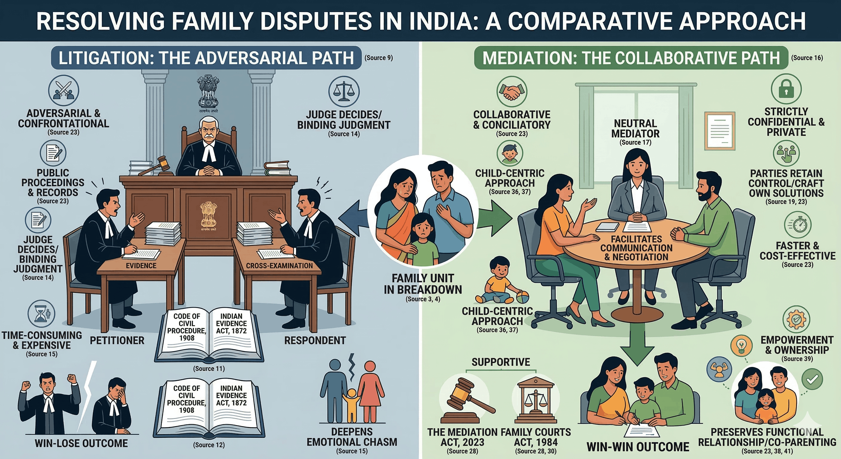 Mediation versus Litigation: A Pragmatic Approach to Resolving Family Disputes in India